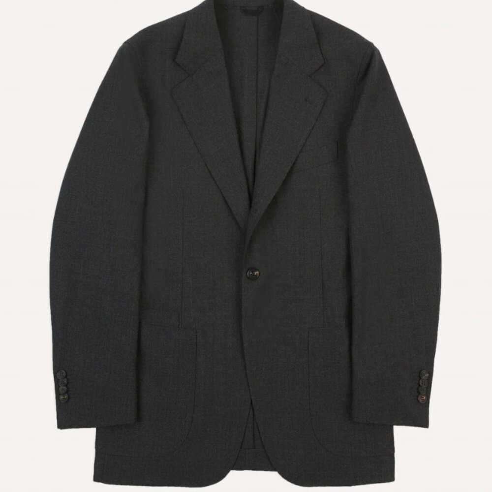 Drake's - Charcoal Tropical Wool Tailored Jacket - Size 46 (IT / EUR)